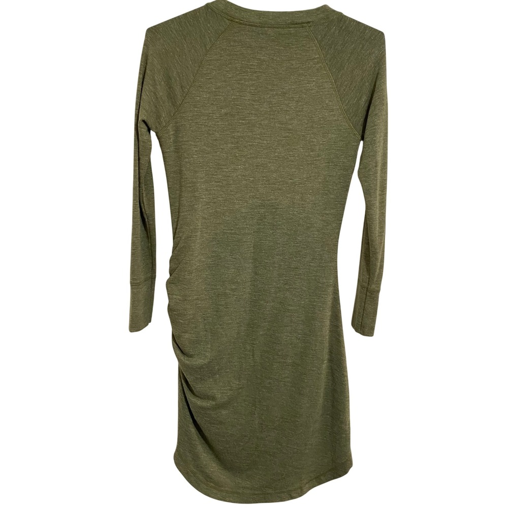 Banana Republic Minimalist Dress Womens SP Green Ruched Raglan Long Sleeve - Picture 7 of 7